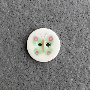 Green Butterfly Small Circular Button